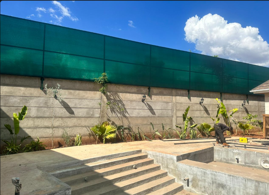 Green privacy screen fence at Oak Place Conference Centre, Ruiru